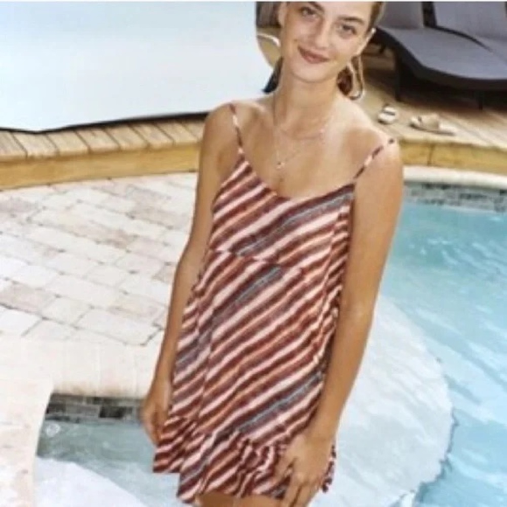 Urban Outfitters Striped Mini Dress - Red and Blue